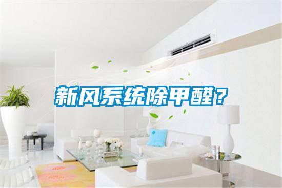 新风系统除甲醛？
