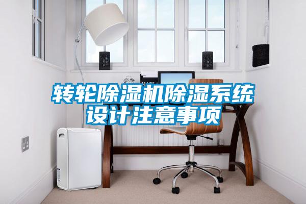 转轮麻豆视频黄网站除湿系统设计注意事项