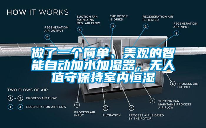 做了一个简单、美观的智能自动加水加湿器，无人值守保持室内恒湿