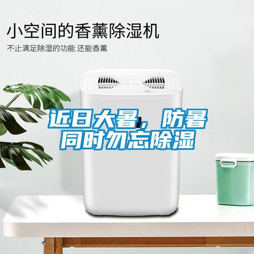 近日大暑，防暑同时勿忘除湿