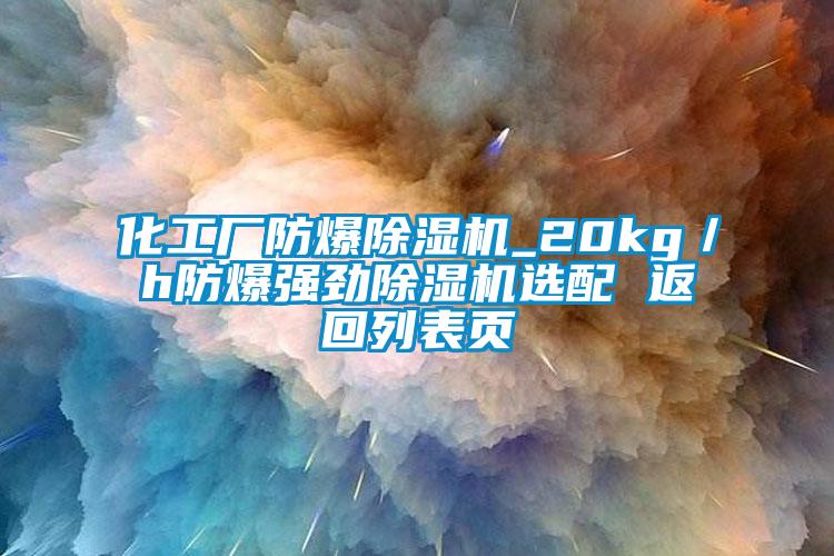 化工厂防爆麻豆视频黄网站_20kg／h防爆强劲麻豆视频黄网站选配 返回列表页