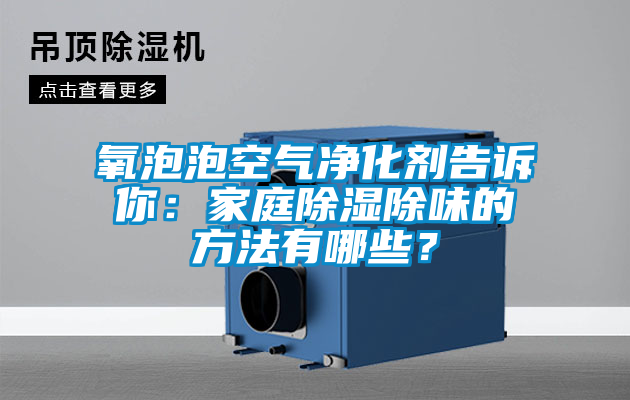 氧泡泡空气净化剂告诉你：家庭除湿除味的方法有哪些？
