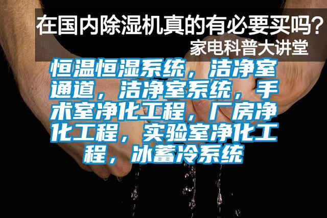 恒温恒湿系统，洁净室通道，洁净室系统，手术室净化工程，厂房净化工程，实验室净化工程，冰蓄冷系统