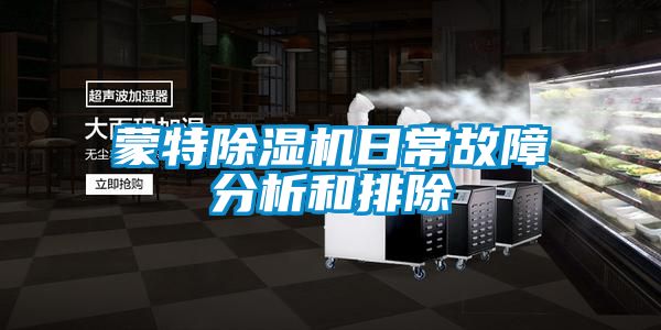 蒙特麻豆视频黄网站日常故障分析和排除