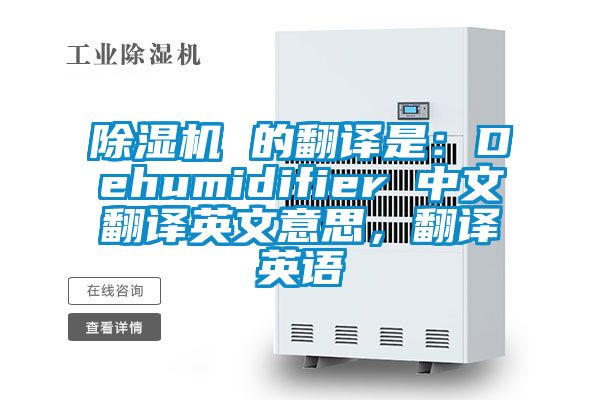 麻豆视频黄网站 的翻译是：Dehumidifier 中文翻译英文意思，翻译英语